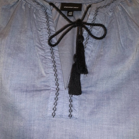 WHO WHAT WEAR chambray denim dress Size XS - Picture 3 of 10